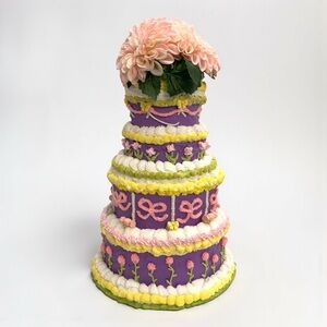 Faux Decorative Tiered Cake – Pastel Floral Display
